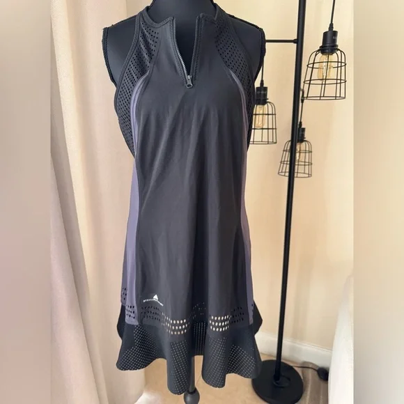 ADIDAS Stella McCartney Black Tennis Dress with BRA Size Large - Picture 3 of 10